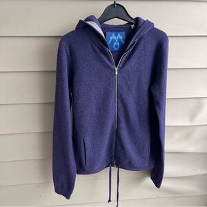 Martin + Osa Womens Wool Cashmere Blend Zip Up Hoodie Sweater Size S Purple